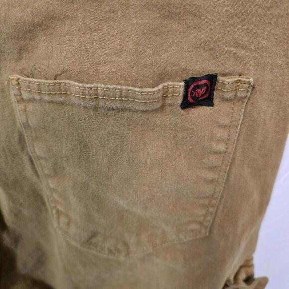 Mecca Men's Cargo Jogger Y2K Elastic Ankle‎ 90's Tan Pockets Large Pants - Picture 6 of 11